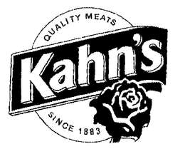 KAHN'S QUALITY MEATS SINCE 1883 trademark