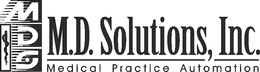 M.D. SOLUTIONS, INC. MEDICAL PRACTICE AUTOMATION MDS trademark