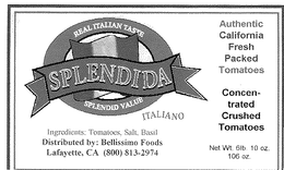 SPLENDIDA ITALIANO trademark