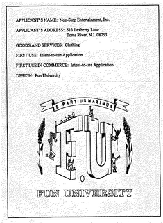 E PARTIUS MAXIMUS F.U FUN UNIVERSITY trademark