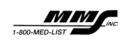 MMS INC. 1-800-MED-LIST trademark