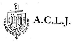 EST. 1990 FIDELIUM JURA DEFENDERE A.C.L.J. trademark