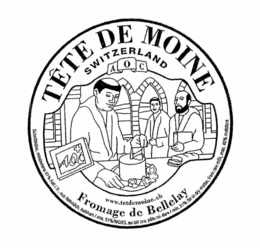 TETE DE MOINE SWITZERLAND AOC WWW.TETDEMOINE.CH FROMAGE DE BELLELAY SCHNITTKASE, MINDESTENS 51% FETTI. TR., AUS ROHMILCH, HALBHART/MIA. 51% MG/ES, AU LAIT CRU, PATE MI-DURE / MIN. 51% FAT IN DRY MATTER, FROM RAW MILK, MAX. 40% MOISTURE trademark