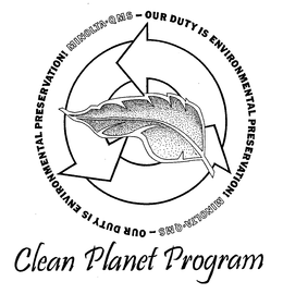MINOLTA-QMS OUR DUTY IS ENVIRONMENTAL PRESERVATION CLEAN PLANET PROGRAM trademark