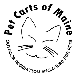 PET CARTS OF MAINE OUTDOOR RECREATION ENCLOSURE FOR PETS trademark