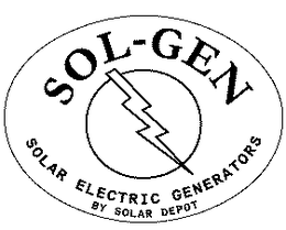 SOL-GEN SOLAR ELECTRIC GENERATORS BY SOLAR DEPOT trademark