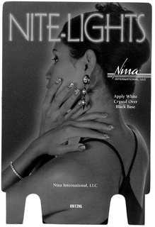 NITE-LIGHTS NINA INTERNATIONAL, LLC APPLY WHITE CRYSTAL OVER BLACK BASE NINA INTERNATIONAL, LLC KN12NL trademark