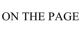 ON THE PAGE trademark