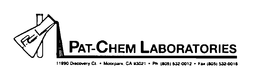 PAT-CHEM LABORATORIES 11990 DISCOVERY CT. MOORPARK, CA 93021 PH. (805) 531-0012 FAX (805) 532-0016 trademark