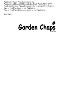 GARDEN CHAPS trademark