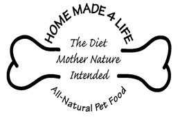 HOME MADE 4 LIFE THE DIET MOTHER NATURE INTENDED ALL NATURAL PET FOOD trademark