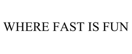 WHERE FAST IS FUN trademark