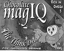 CHOCOLATE MAGIQ THE THINK DRINK! FOR GROWING BRAINS RICH IN OMEGA 3 OLLIE 3X 190ML trademark