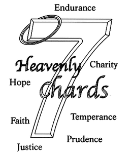 7 HEAVENLY CHARDS ENDURANCE CHARITY TEMPERANCE PRUDENCE JUSTIC FAITH HOPE trademark