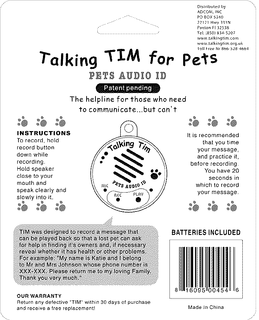 TALKING TIM FOR PETS trademark