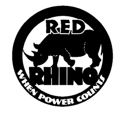 RED RHINO WHEN POWER COUNTS trademark