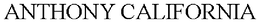 ANTHONY CALIFORNIA trademark