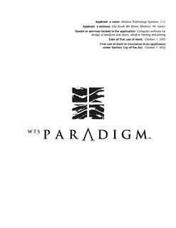 WTS PARADIGM trademark