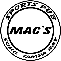 MAC'S SPORTS PUB SOHO, TAMPA BAY trademark