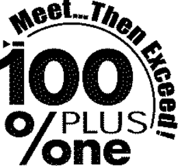MEET ... THEN EXCEED! 100% PLUS ONE trademark