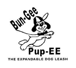 BUN-GEE PUP-EE THE EXPANDABLE DOG LEASH trademark