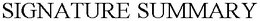 SIGNATURE SUMMARY trademark