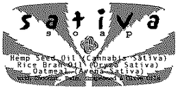 SATIVA SOAP HEMP SEED OIL (CANNABIS SATIVA) RICE BRAN OIL (ORYZA SATIVA) OATMEAL (AVENA SATIVA) WITH COCONUT, PALM, GRAPESEED & OLIVE OILS trademark