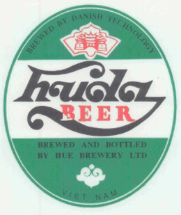 HUDA BEER, BREWED BY DANISH TECHNOLOGY BREWED AND BOTTLED BY HUE BREWERY LTD VIET NAM trademark