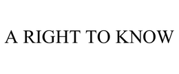 A RIGHT TO KNOW trademark