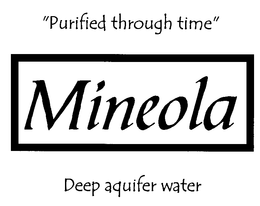 MINEOLA "PURIFIED THROUGH TIME" DEEP AQUIFER WATER trademark