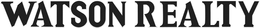A STYLIZED FONT "WATSON REALTY" WITH A BLUE FACE AND SHINY GOLD TRIM AND RETURN. trademark