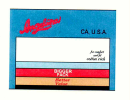 ANGELINA CA, U.S.A. BIGGER PACK BETTER VALUE FOR COMFORT AND FIT COTTON RICH trademark