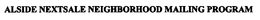 ALSIDE NEXTSALE NEIGHBORHOOD MAILING PROGRAM trademark