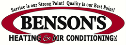 SERVICE IS OUR STRONG POINT! QUALITY IS OUR BEST POINT! BENSON'S HEATING & AIR CONDITIONING INC. trademark