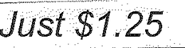 JUST $1.25 trademark