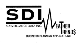 SDI SURVEILLANCE DATA INC. BUSINESS PLANNING APPLICATIONS WEATHER TRENDS trademark