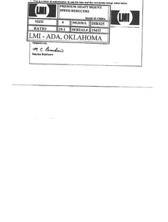 LMI PREMIUM SHAFT MOUNT SPEED REDUCERS trademark