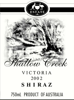 SHALLOW CREEK ESTATE VICTORIA 2002 SHIRAZ 750ML PRODUCT OF AUSTRALIA trademark