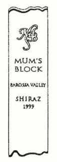 MUM'S BLOCK BAROSSA VALLEY SHIRAZ 1999 trademark