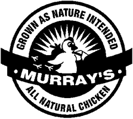 MURRAY'S GROWN AS NATURE INTENDED ALL NATURAL CHICKEN trademark