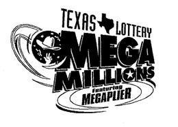 TEXAS LOTTERY MEGA MILLIONS FEATURING MEGAPLIER trademark