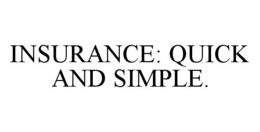INSURANCE: QUICK AND SIMPLE. trademark