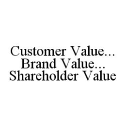 CUSTOMER VALUE...BRAND VALUE...SHAREHOLDER VALUE trademark