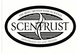 SCENTRUST THE MOST TRUSTED NAME IN SCENTS AIRFRESHENERS FOR YOUR LIFESTYLE trademark