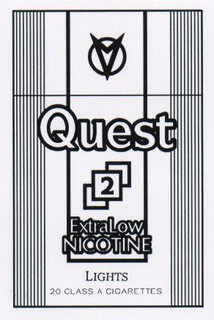 QUEST 2 EXTRALOW NICOTINE LIGHTS 20 CLASS A CIGARETTES trademark