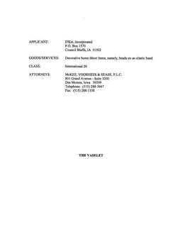 THE VASELET trademark