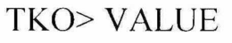 TKO> VALUE trademark