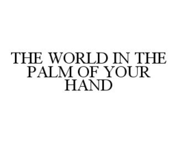 THE WORLD IN THE PALM OF YOUR HAND trademark