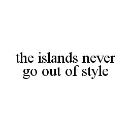 THE ISLANDS NEVER GO OUT OF STYLE trademark
