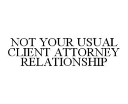 NOT YOUR USUAL CLIENT ATTORNEY RELATIONSHIP trademark